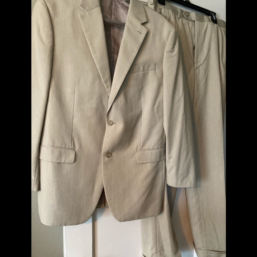 Tan suit